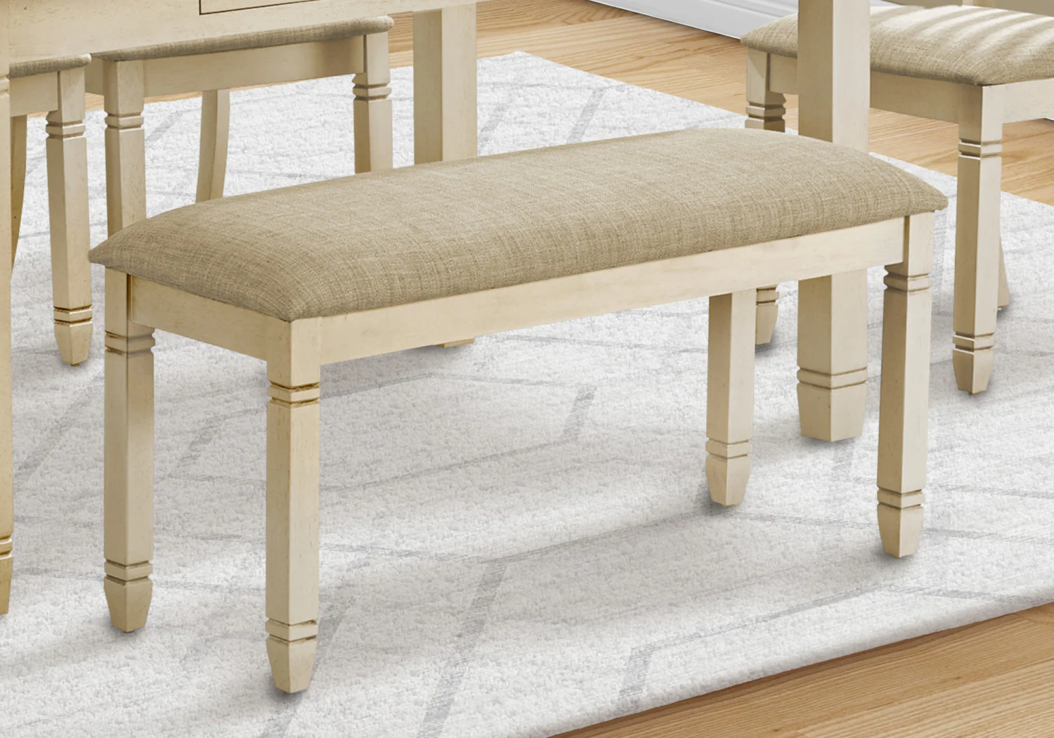 Dalen Bench - Antique White/Beige - Image 2