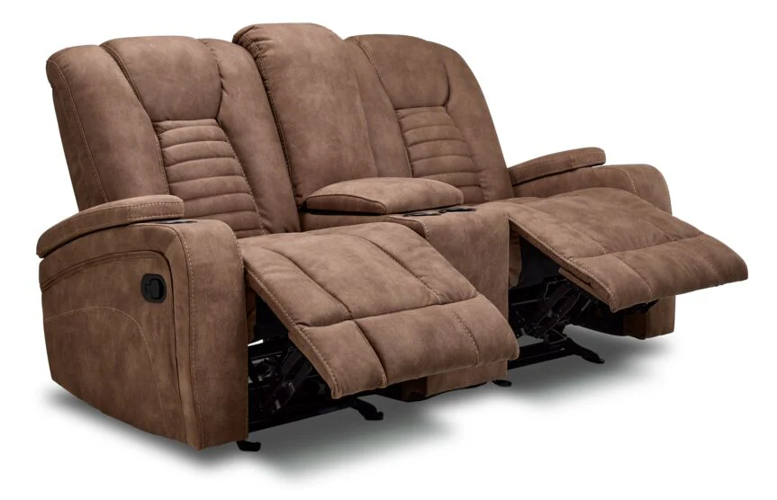 Dallas Glider Reclining Loveseat- Mocha - Image 2