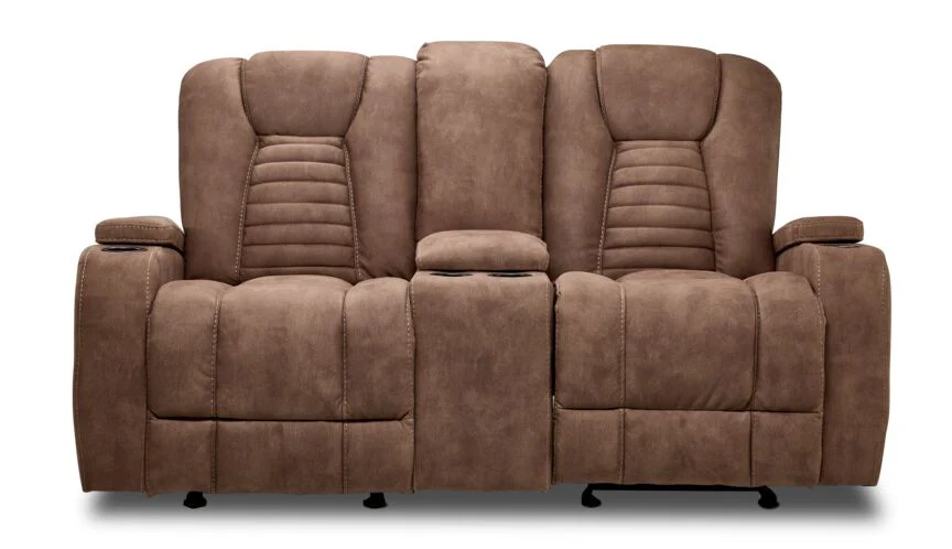 Dallas Glider Reclining Loveseat- Mocha - Image 3