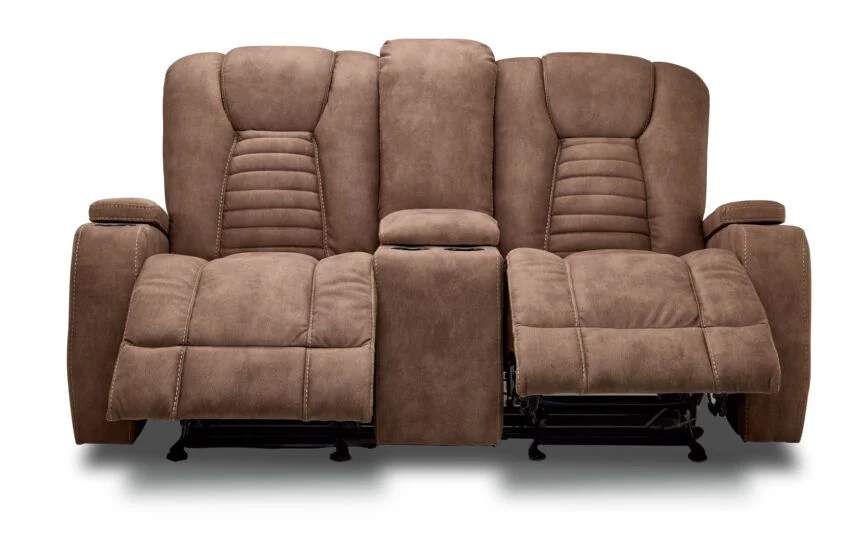 Dallas Glider Reclining Loveseat- Mocha - Image 4