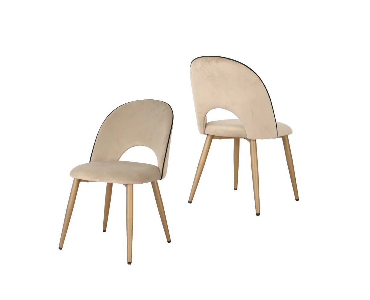 Dalva Dining Chair - Beige - Set of Two - Image 2