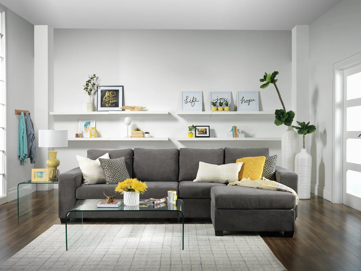 Danielle 2-Piece Sectional with Right-Facing Chaise - Grey - Image 2