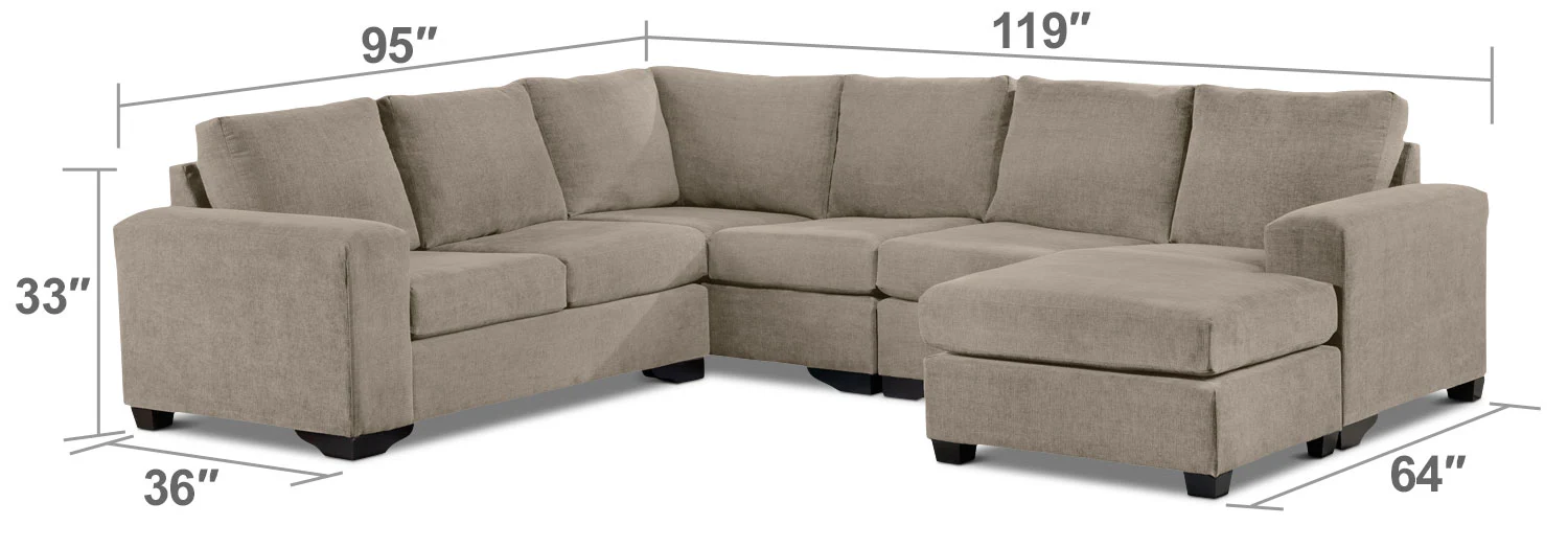 Danielle 3-Piece Sectional with Right-Facing Corner Wedge - Pewter - Image 7