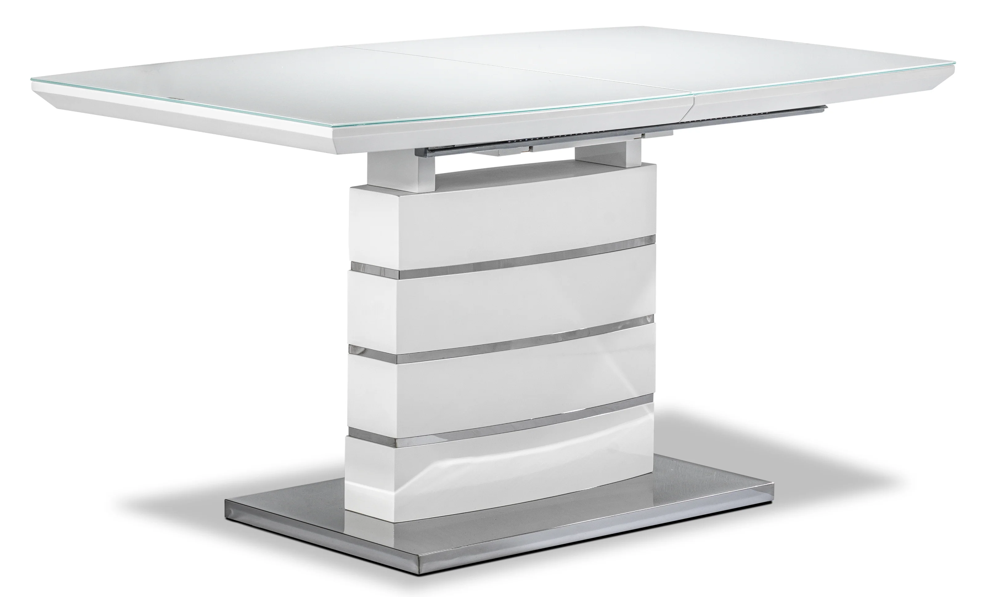 Danny 7-Piece Extendable Dining Set - White and Dark Grey - Image 3