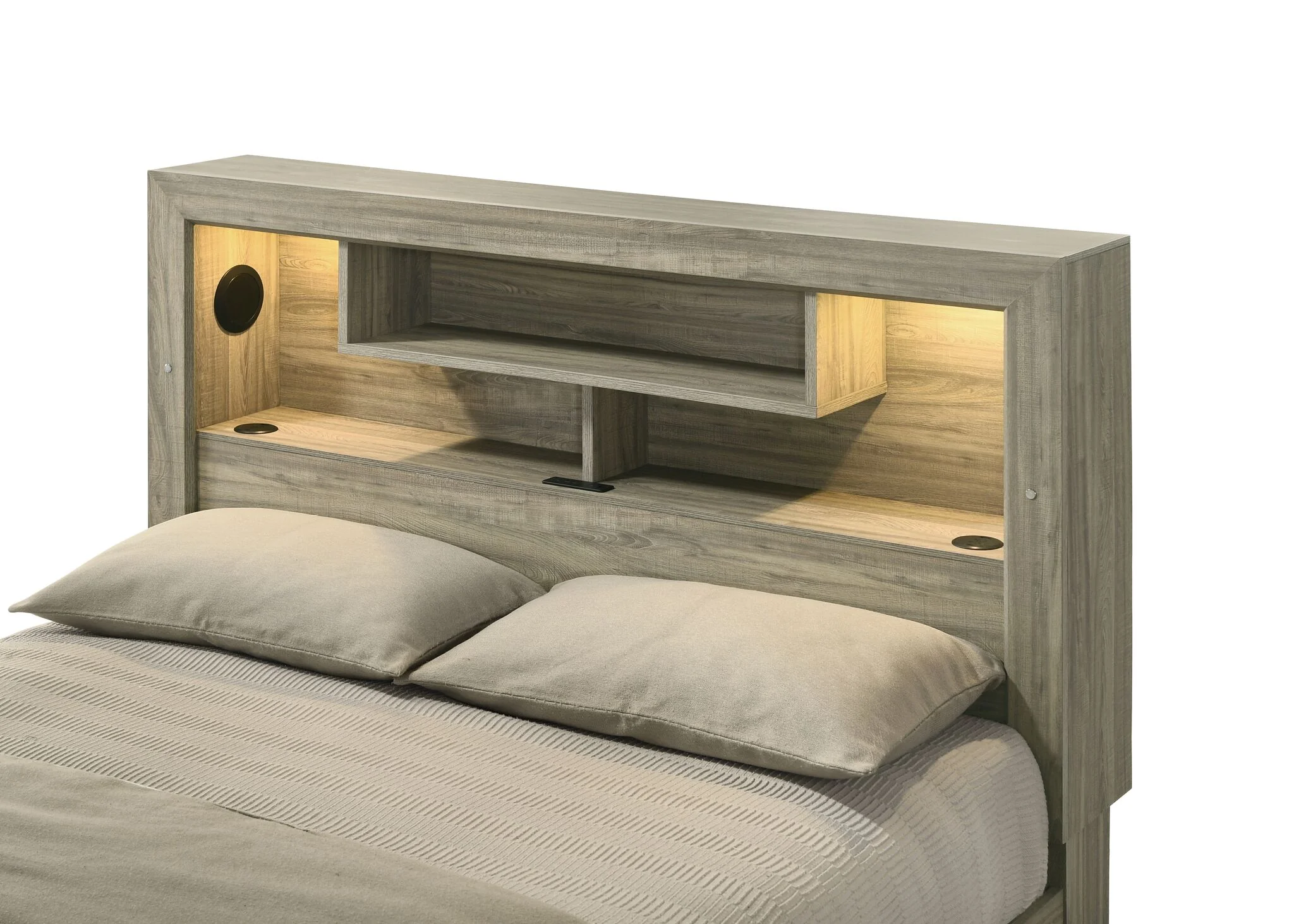 Dario 3-Piece Queen Storage Bed - Light Brown, Beige - Image 3