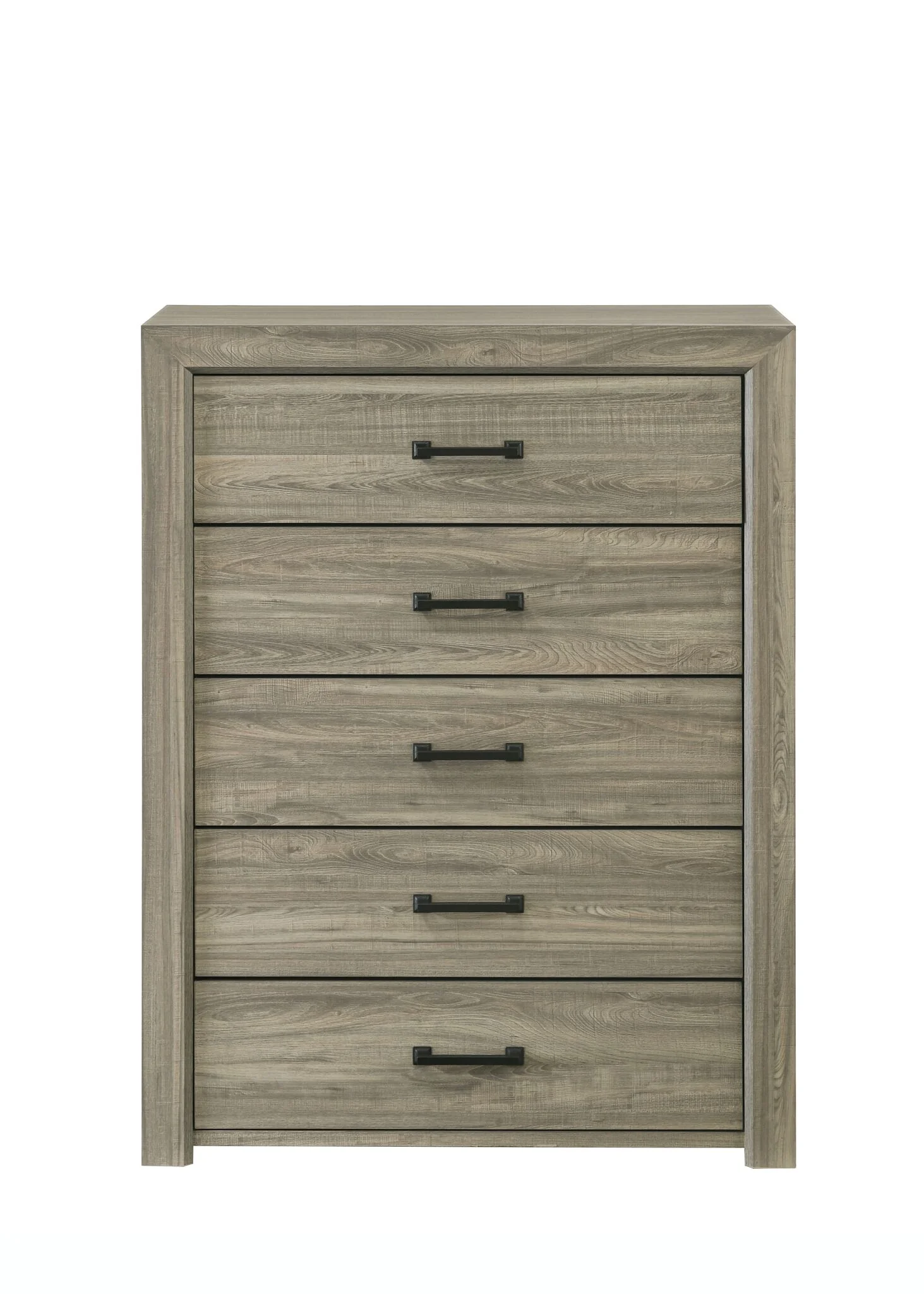 Dario 5-Drawer Dresser Chest - Light Brown, Beige - Image 2