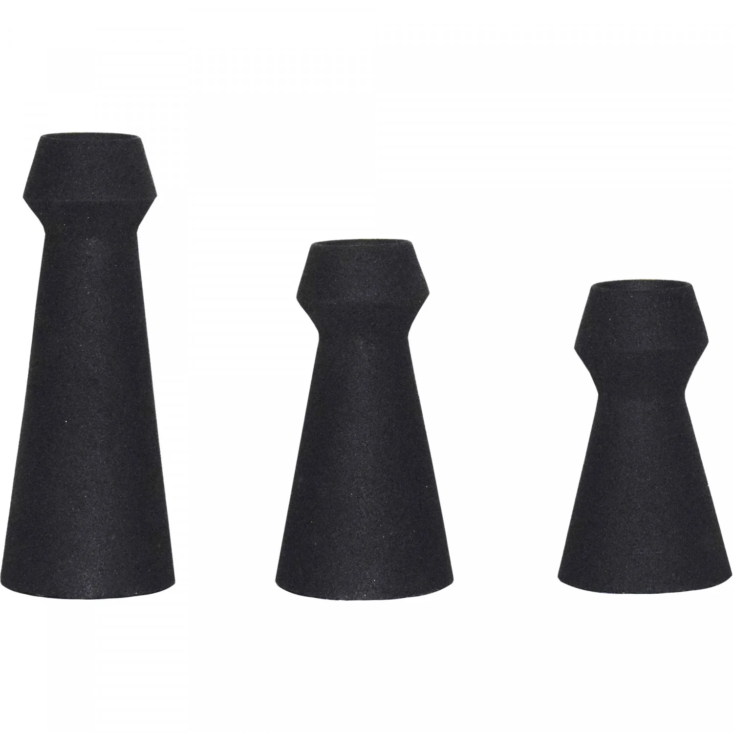 Darrin Vase - Matte Black - Set of Three - Image 2