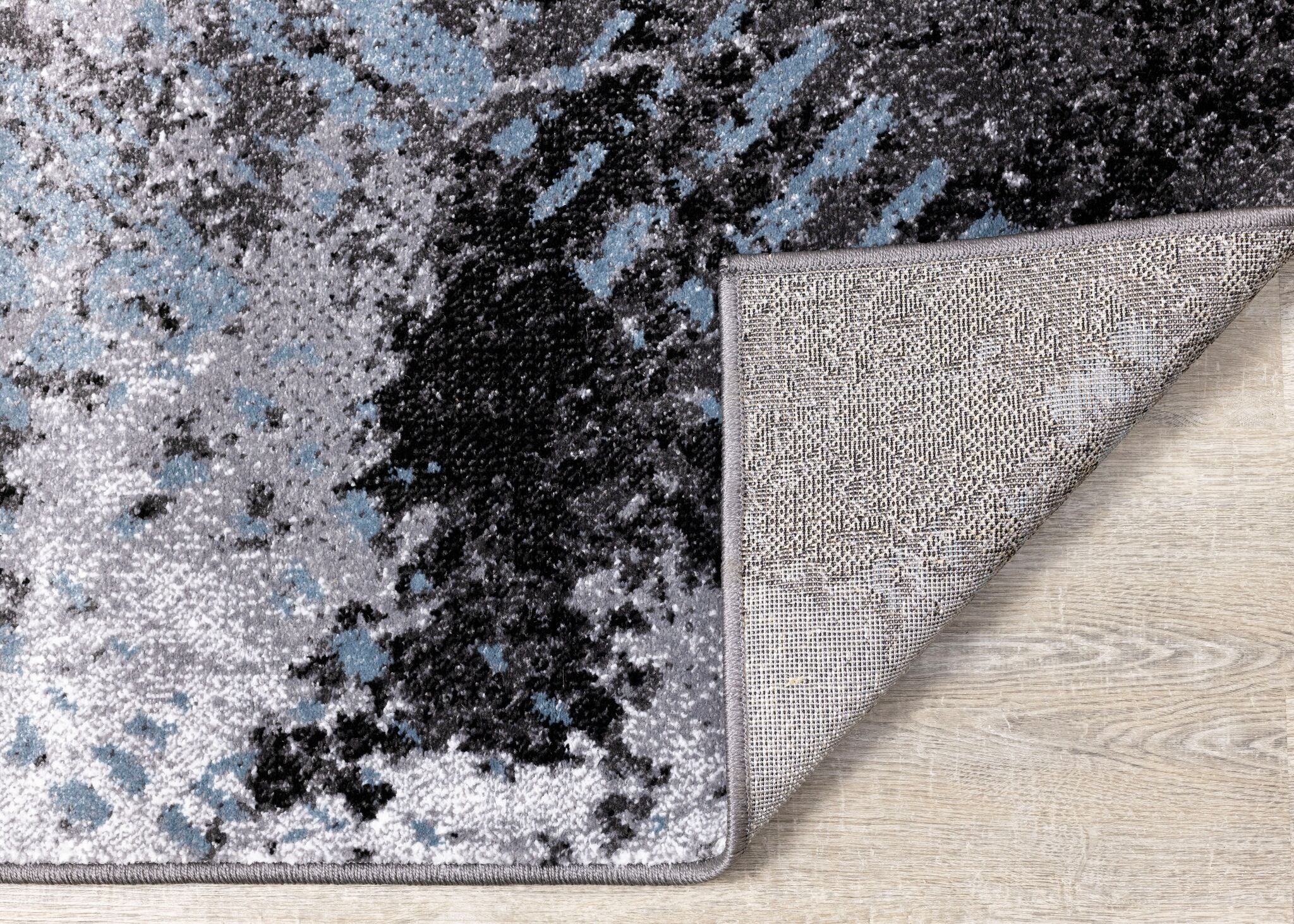 Dawn 5'3" x 7'7" Worn Crosshatch Area Rug - Grey, Blue - Image 2
