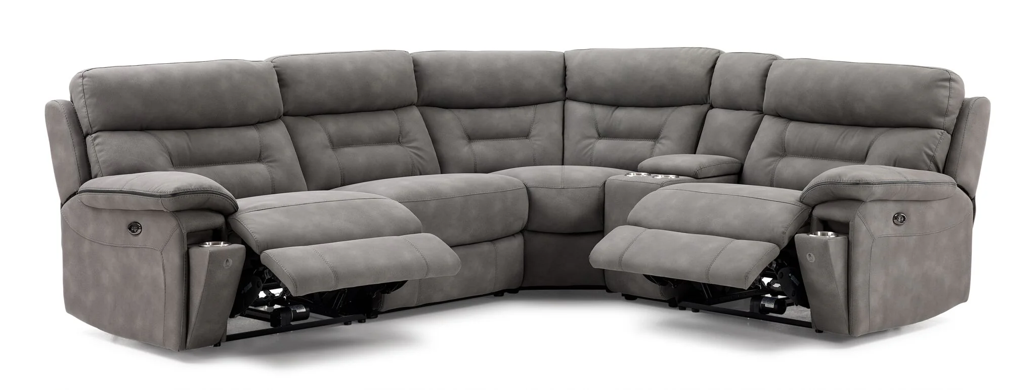 Dawson 5-Piece Power Reclining Sectional with Console - Graphite - Image 3