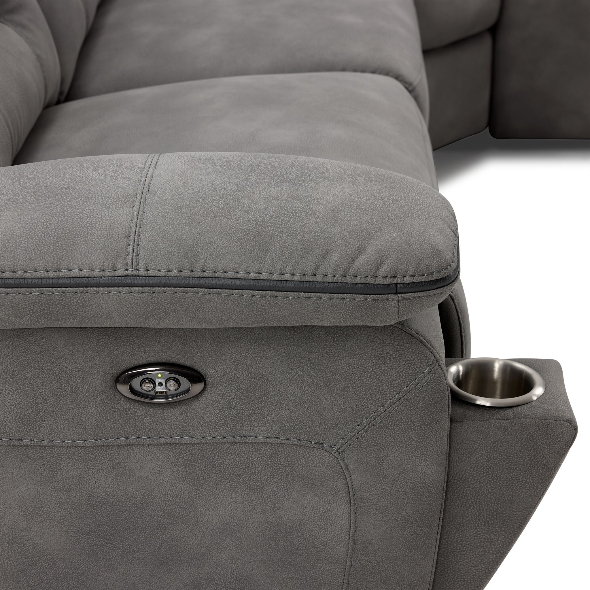 Dawson 5-Piece Power Reclining Sectional with Console - Graphite - Image 6