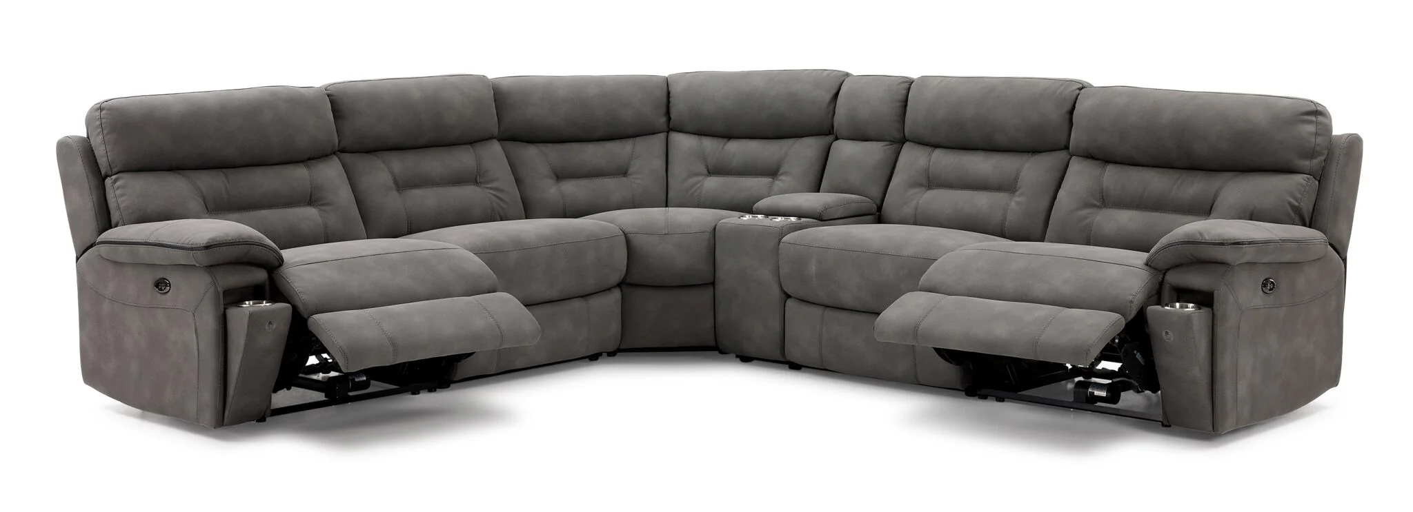 Dawson 6-Piece Power Reclining Sectional with Console - Graphite - Image 4