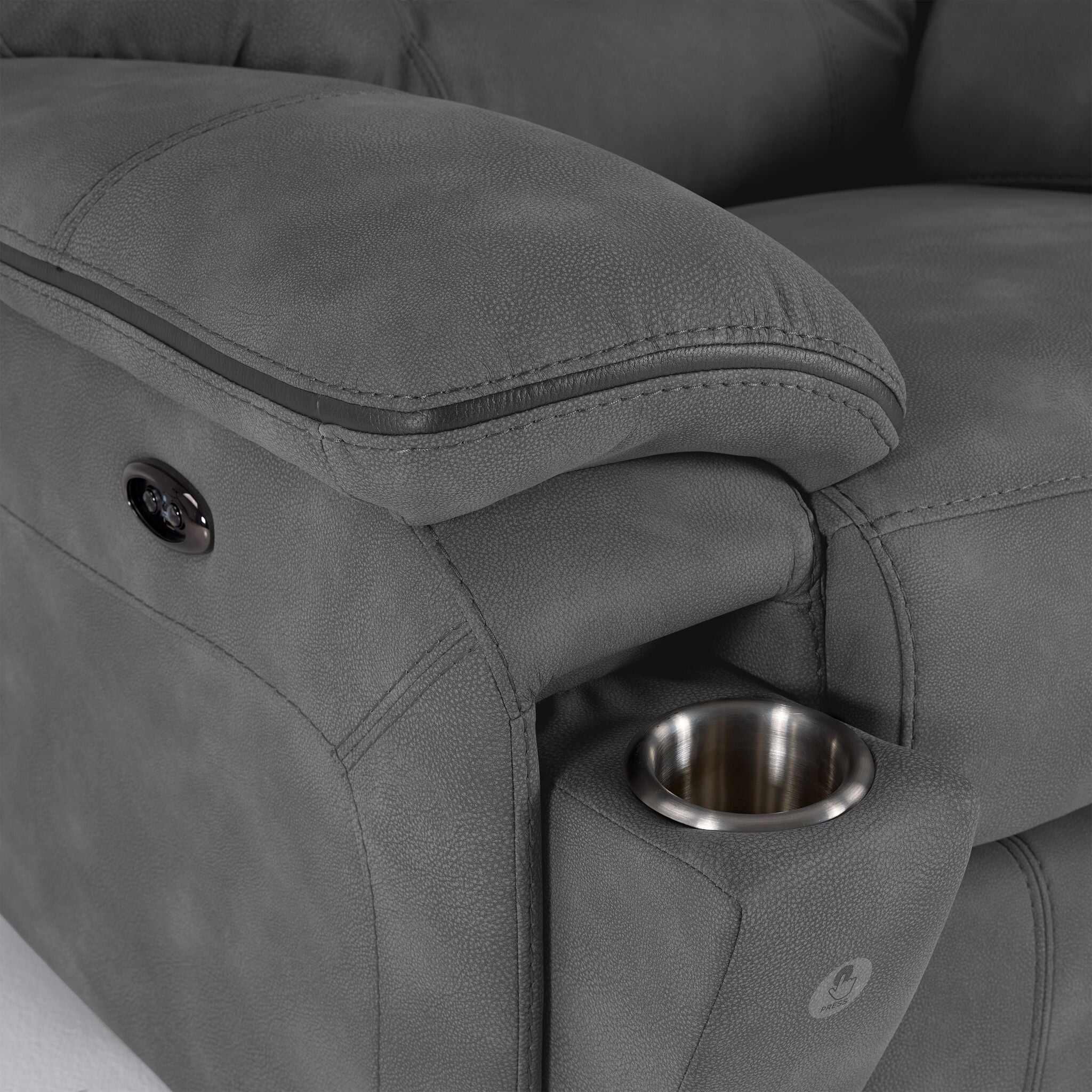 Dawson Power Reclining Loveseat - Silver Grey - Image 5