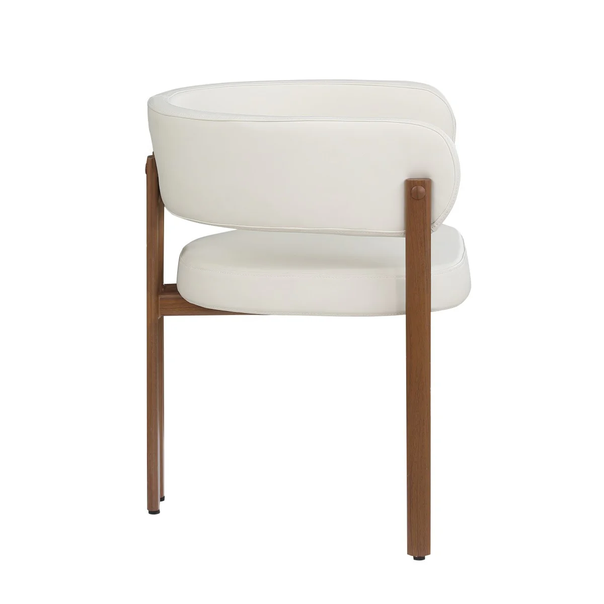 Rhett Dining Chair - Cream/Walnut - Set of Two - Image 3