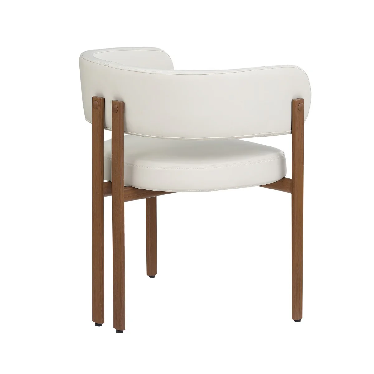 Rhett Dining Chair - Cream/Walnut - Set of Two - Image 4