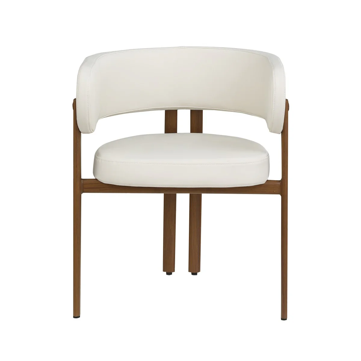 Rhett Dining Chair - Cream/Walnut - Set of Two - Image 6