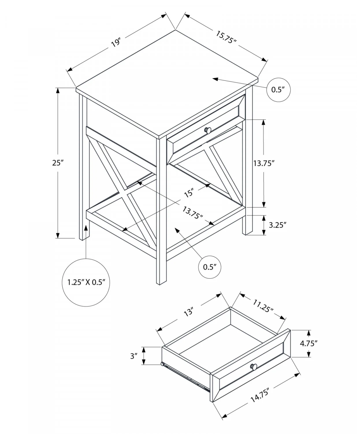 Deanne Side Table - White - Image 3