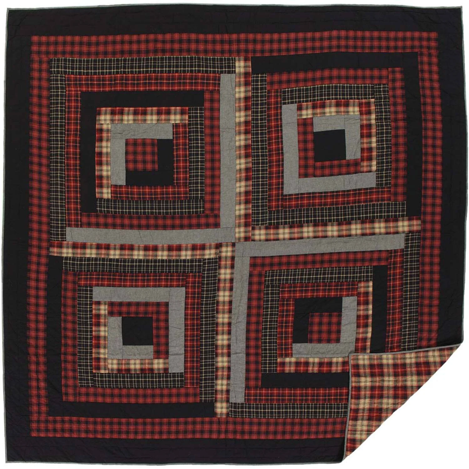 Delco Queen Quilt - Chilli Pepper/Natural - Image 2