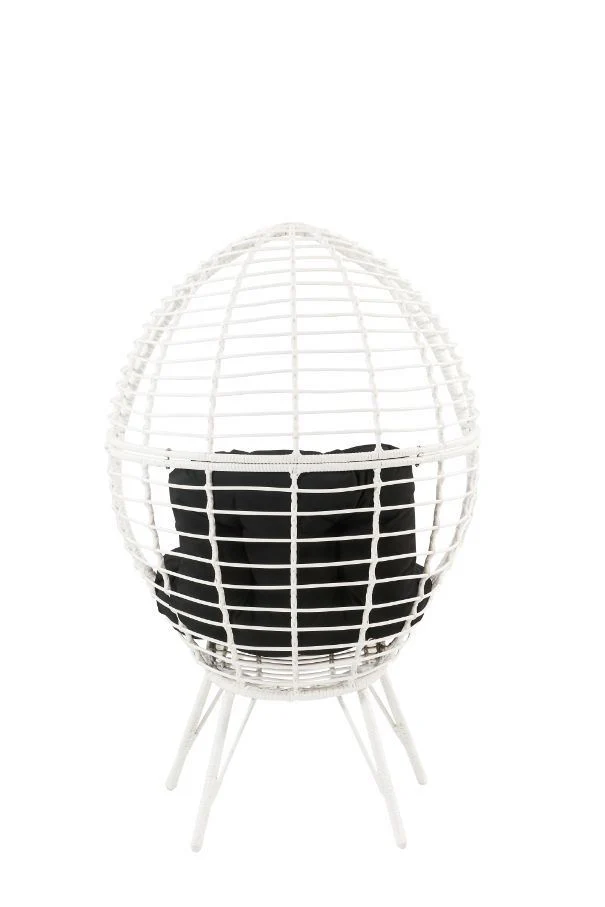 Deleau Outdoor Egg Chair - Black/White - Image 5