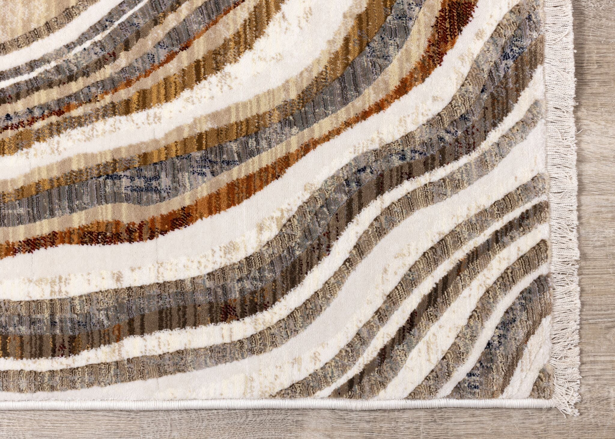 Desert Wave 5'3" x 7'10" Curvy Waves Area Rug - Beige - Image 4