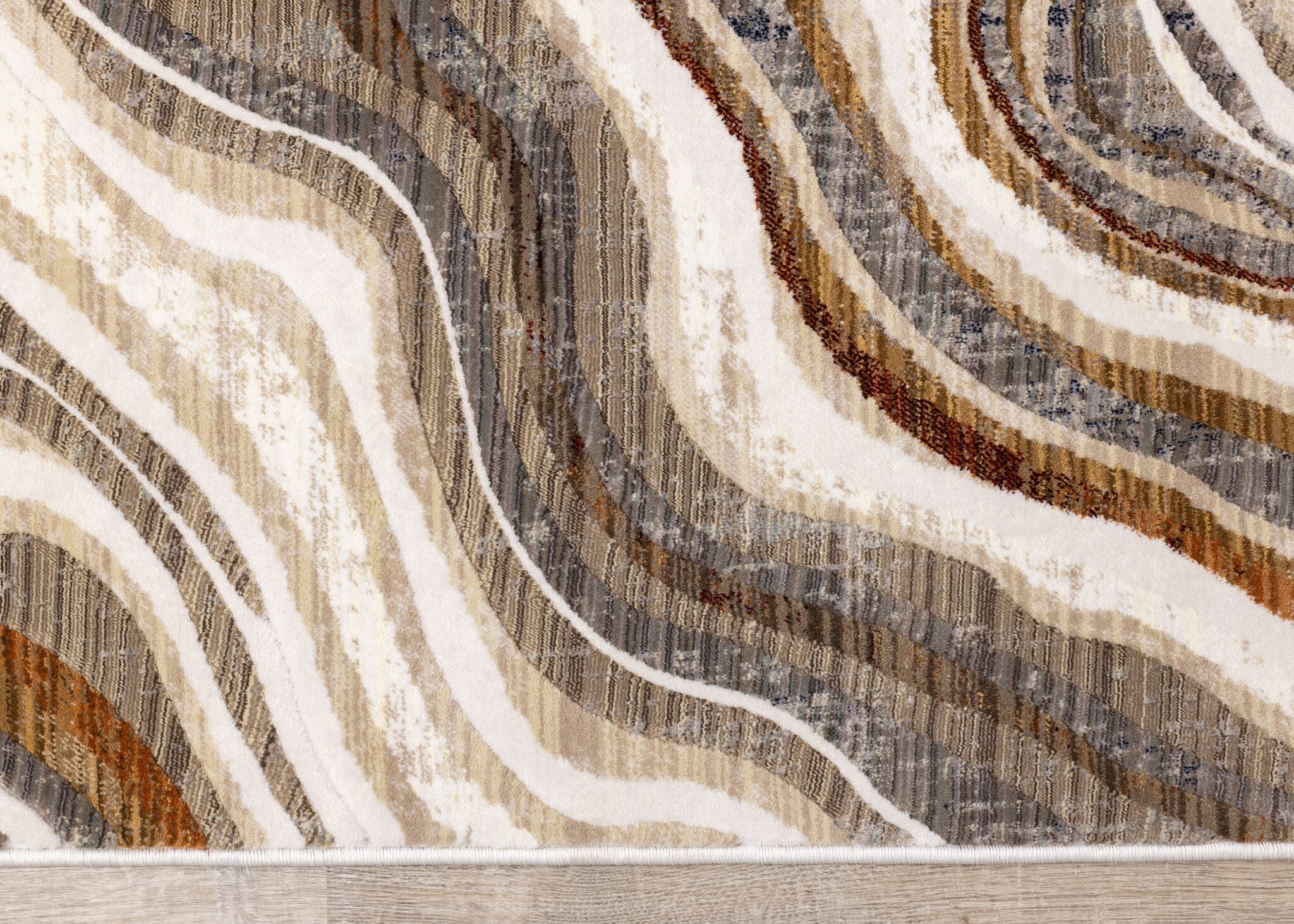 Desert Wave 5'3" x 7'10" Curvy Waves Area Rug - Beige - Image 6