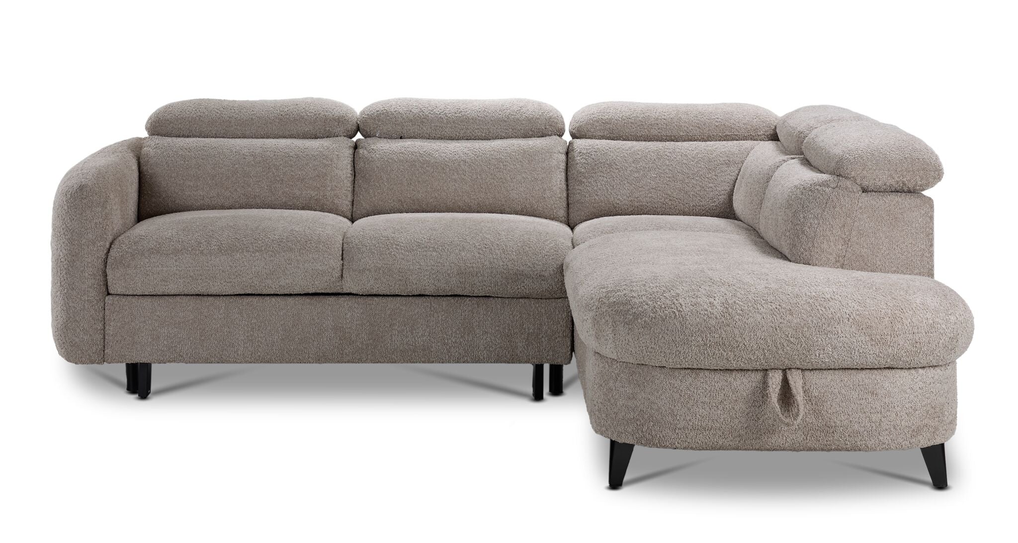 Dolly 2-Piece Sectional with Pop-Up Bed - Beige - Image 2