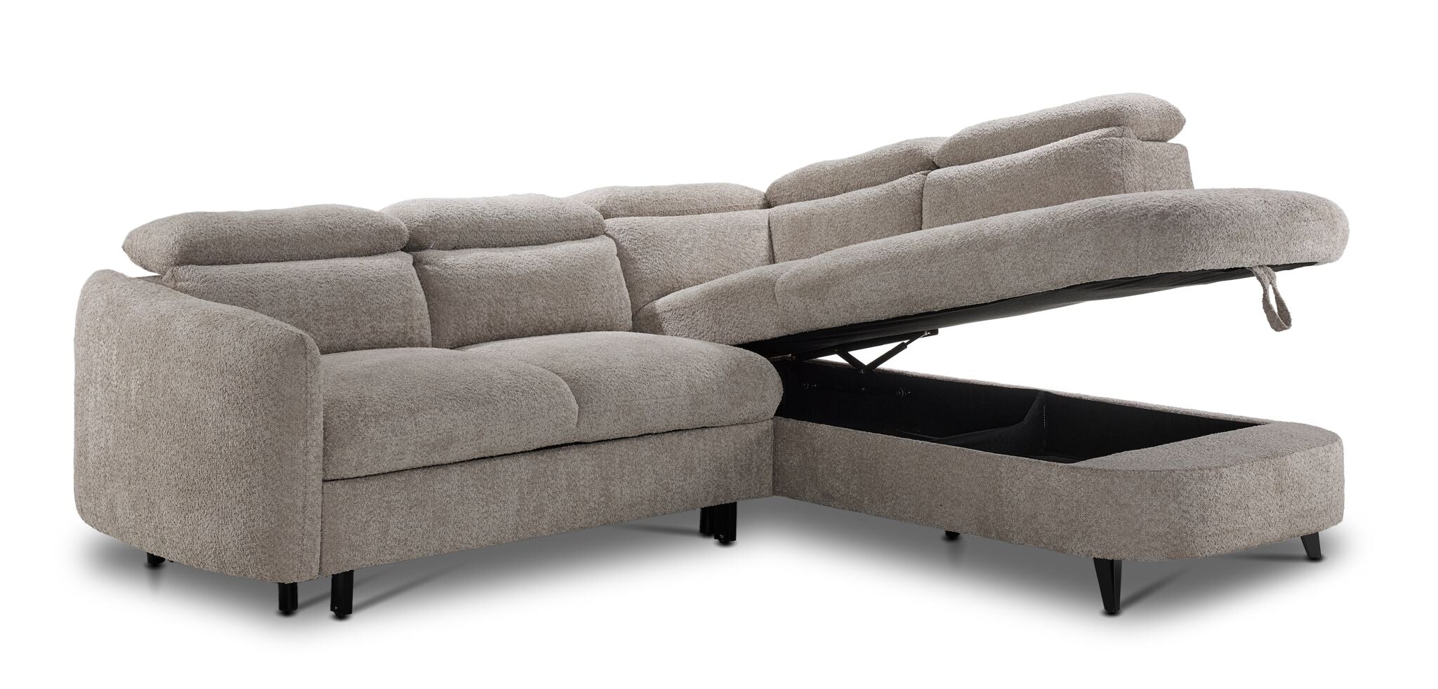 Dolly 2-Piece Sectional with Pop-Up Bed - Beige - Image 4