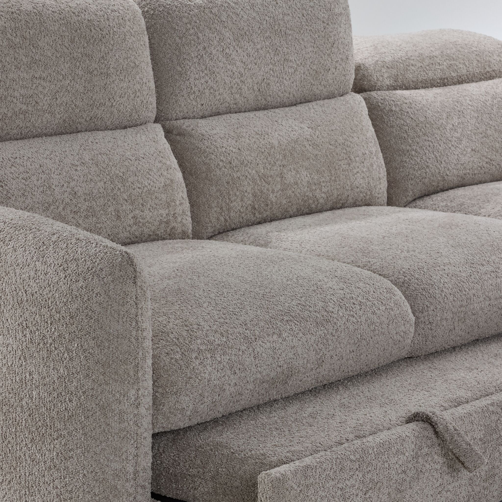 Dolly 2-Piece Sectional with Pop-Up Bed - Beige - Image 6