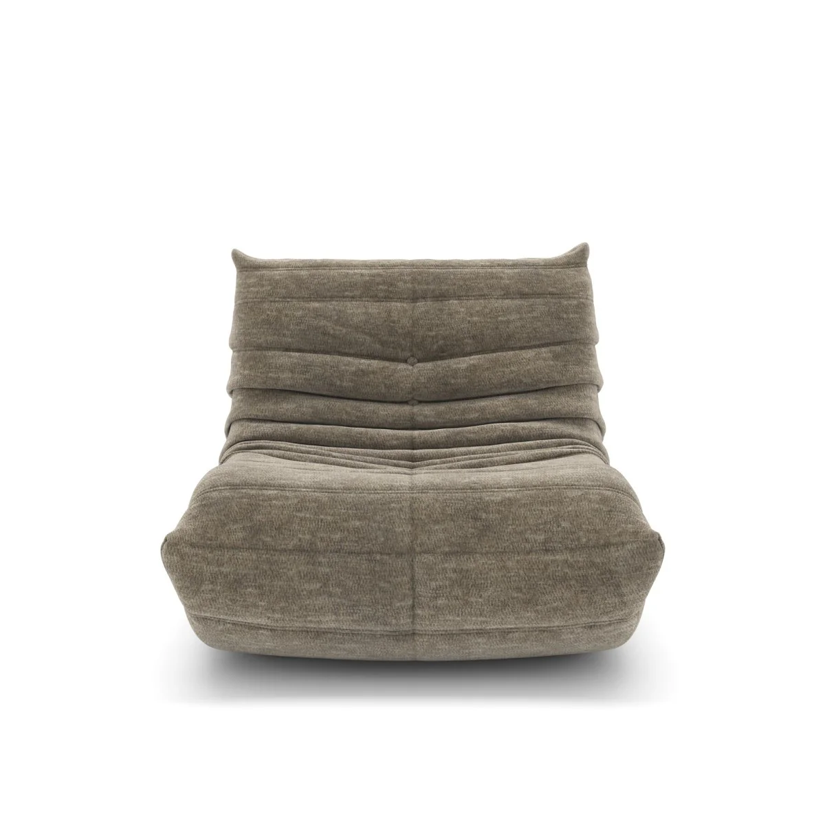 Dontae All Foam Armless Chair and Ottoman - Taupe - Image 3
