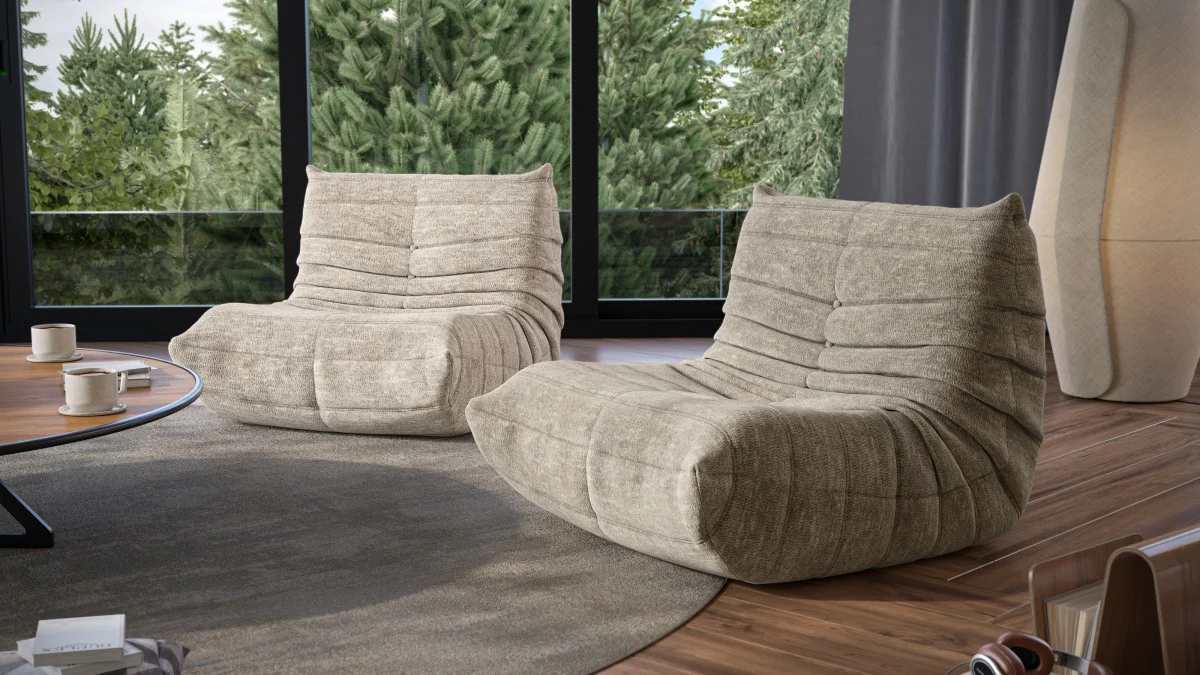 Dontae All-Foam Armless Chair - Taupe - Image 2
