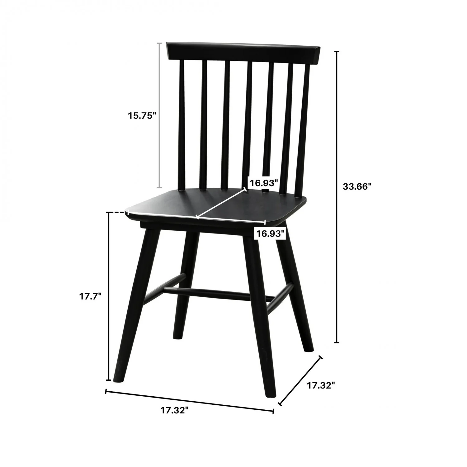 Dorsen Dining Chair - Black - Set of Two - Image 8