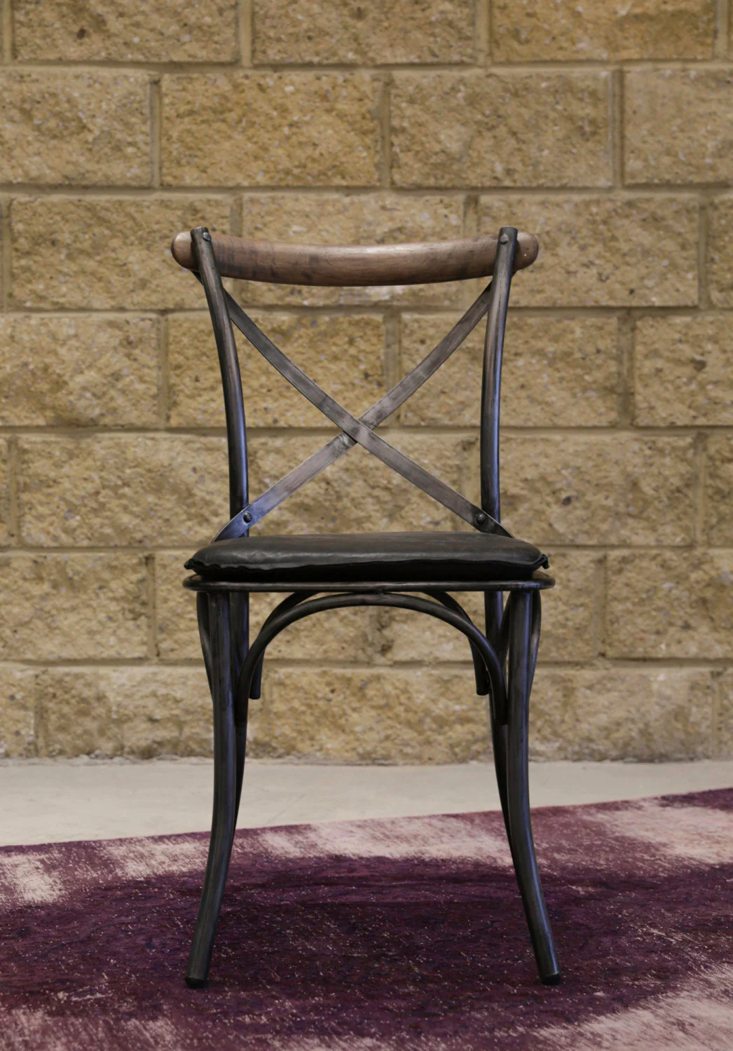 Dovren Leather Cushion Seat - Antique Black - Image 7