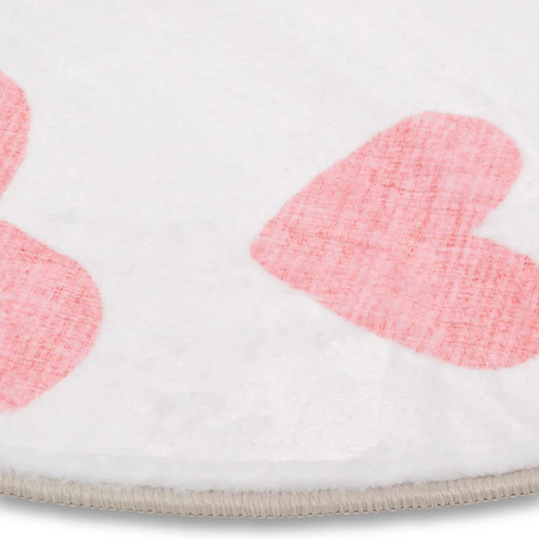 Dreamland Hearts Rug - 4ft Round - Pink - Image 3