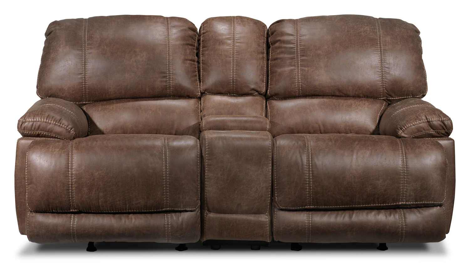 Durango Reclining Loveseat w/ Console - Saddle Brown - Image 2