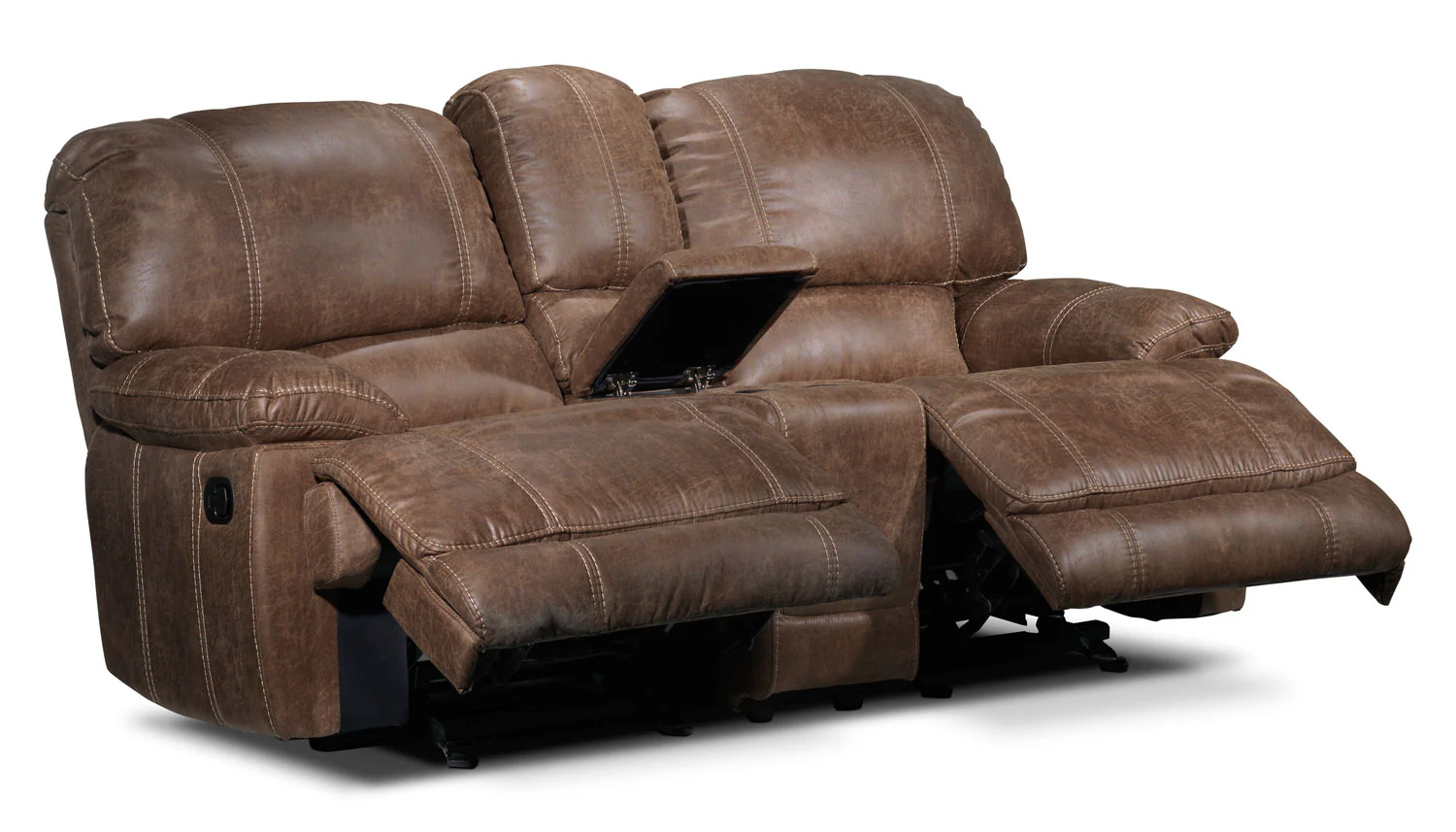 Durango Reclining Loveseat w/ Console - Saddle Brown - Image 3