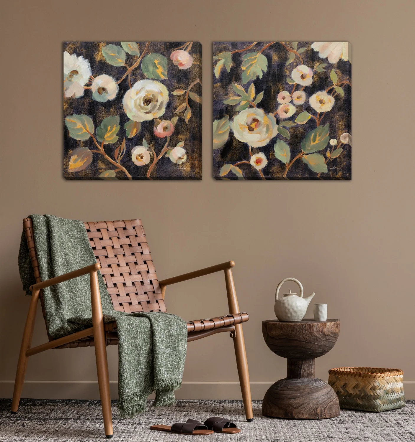 Dusky Blooms I Wall Art - Natural - 24 X 24 - Image 2