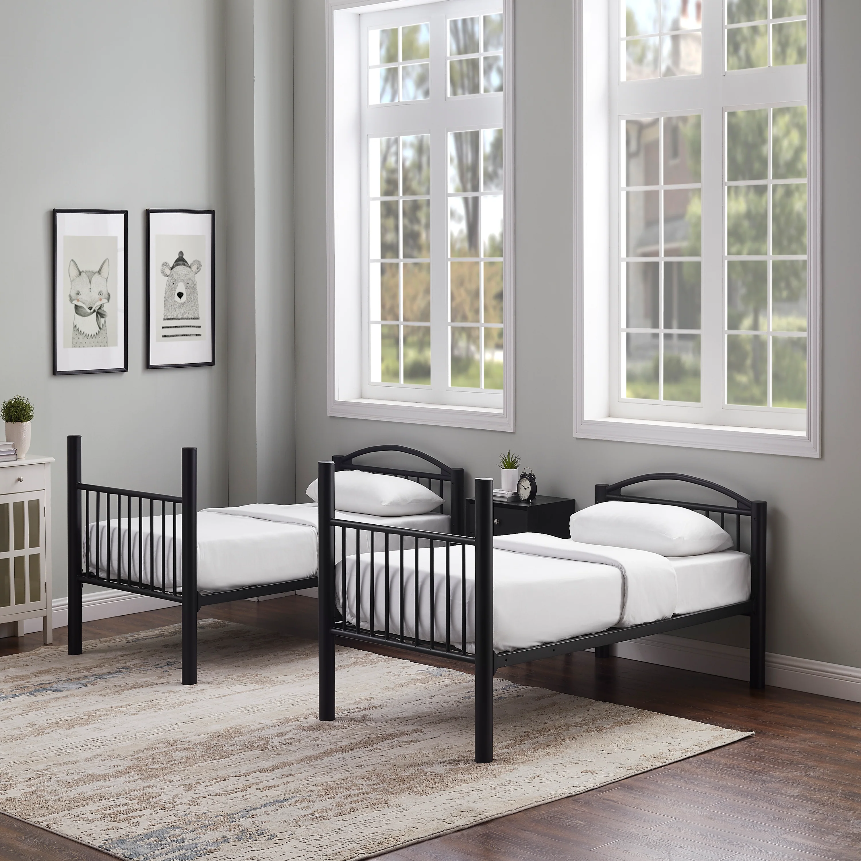Dylan Twin Bunk Bed - Black Matte - Image 4