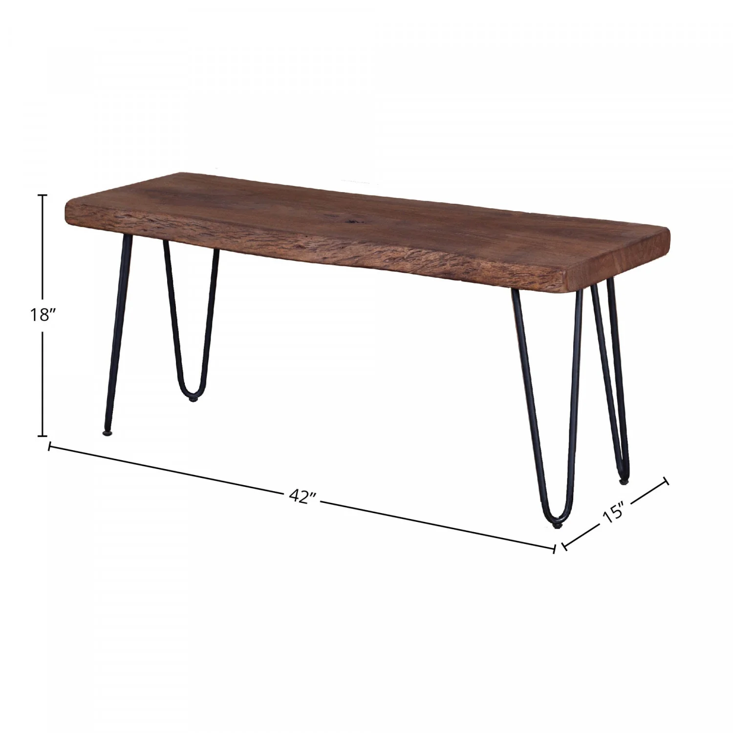 Eberlinn Live Edge Bench - Matte Brown - Image 3