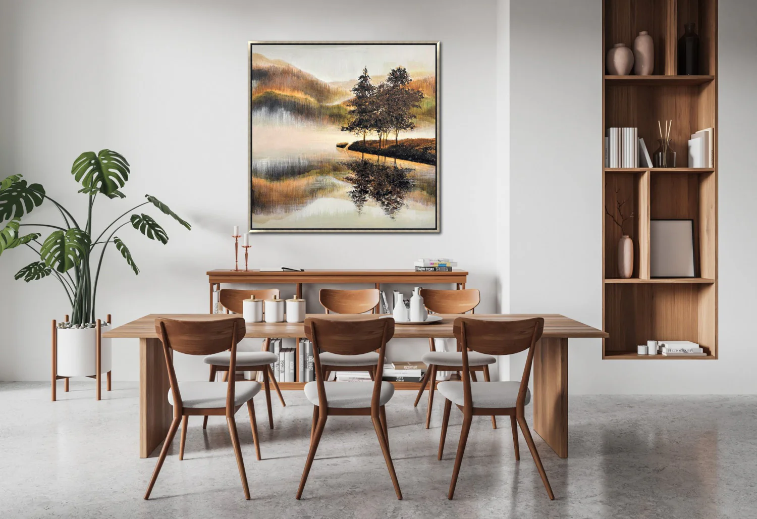 Echoes Across the Lake Wall Art - Brown - 36 X 36 - Image 2