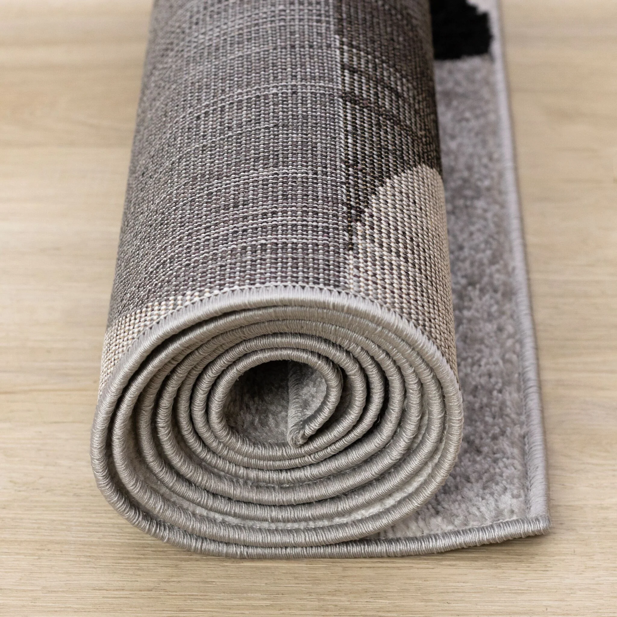 Eclipse 5'3" x 7'7" Mid-Century Modern Design Area Rug - Grey, Black, White - Image 10