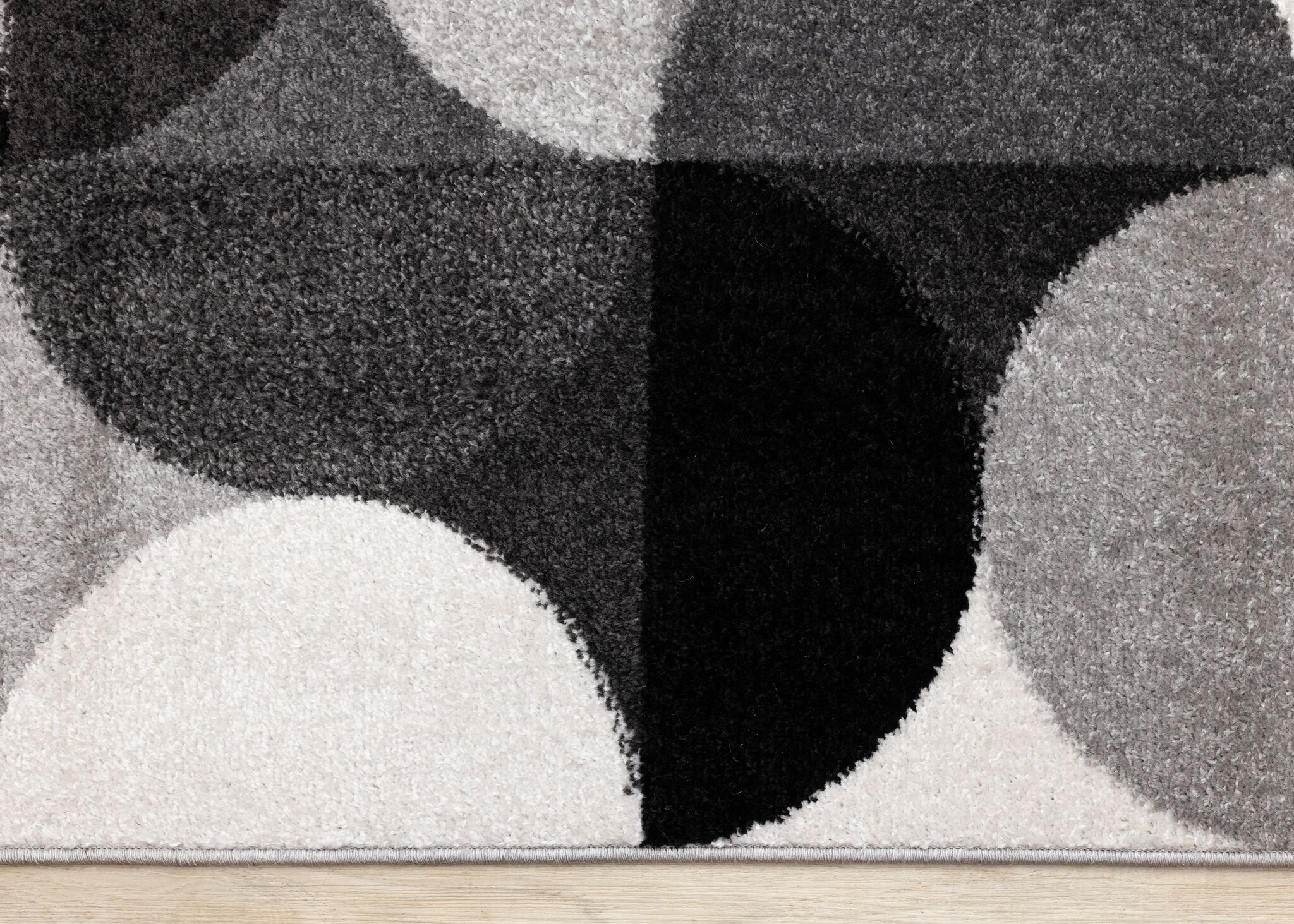 Eclipse 5'3" x 7'7" Mid-Century Modern Design Area Rug - Grey, Black, White - Image 4