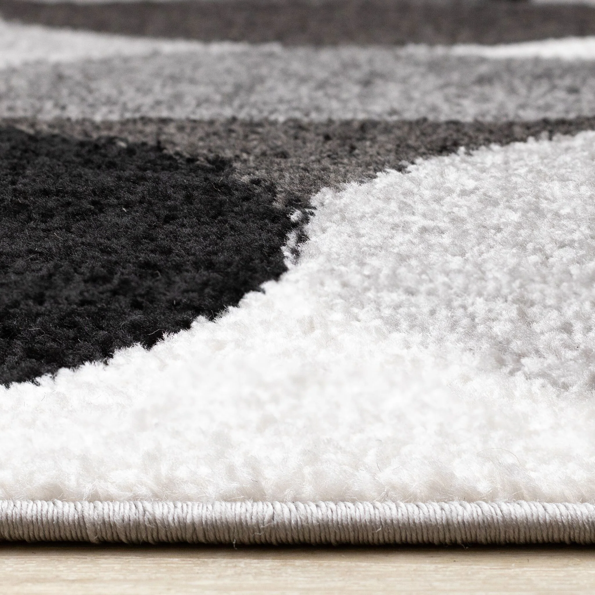 Eclipse 7'10" x 10'6" Mid-Century Modern Design Area Rug - Grey, Black, White - Image 5