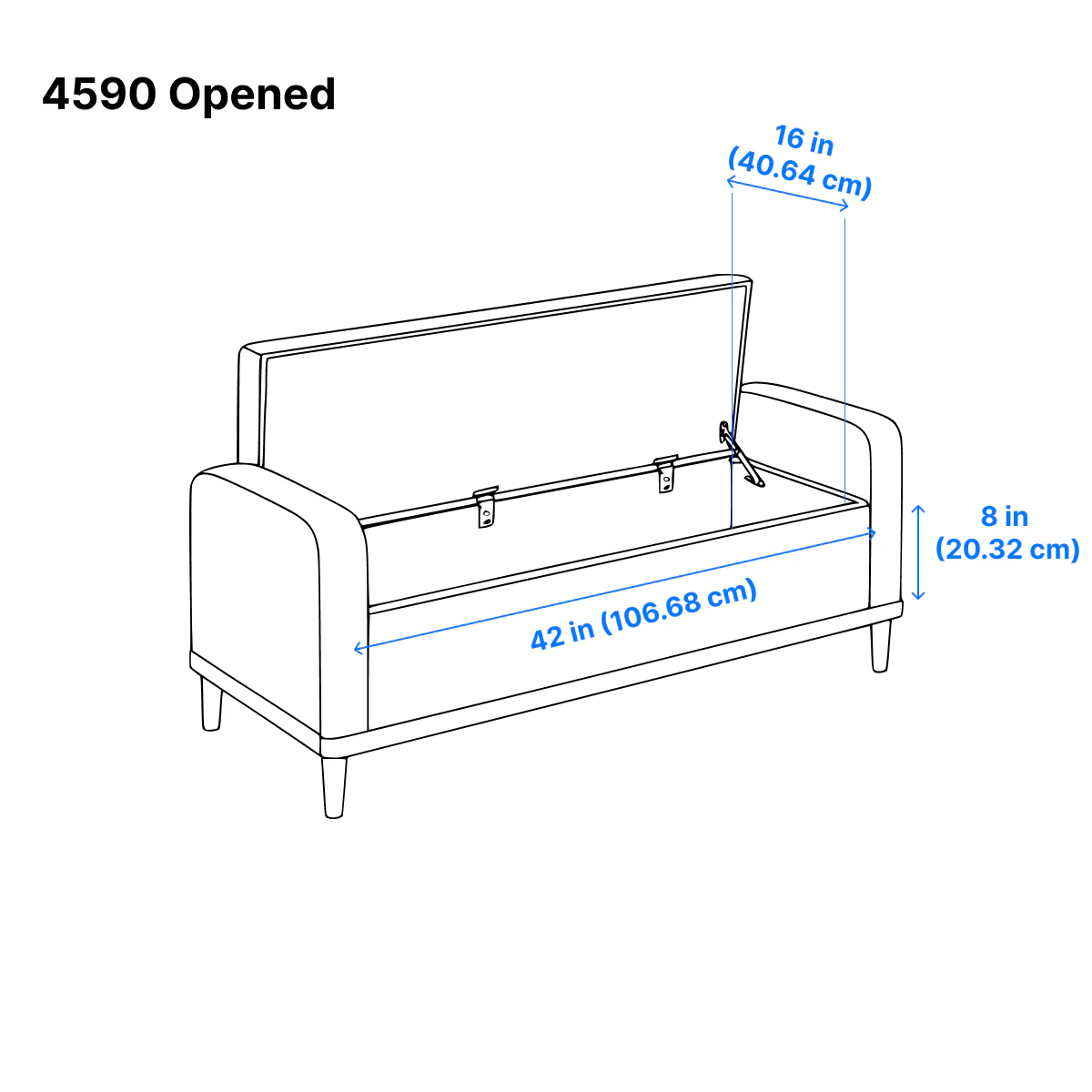 Elayne Ottoman Bench - Blue - Image 10