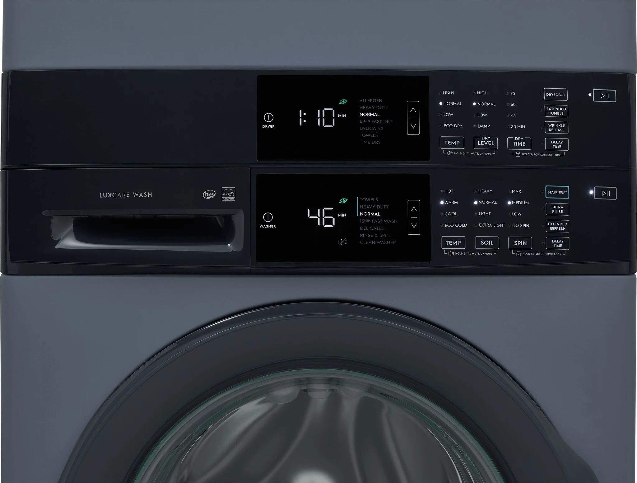 Electrolux Denim Blue Laundry Tower Single Unit Front Load Washer (5.1 Cu. Ft.) and Electric Dryer (8 Cu. Ft.) - ELTE730CAD - Image 5