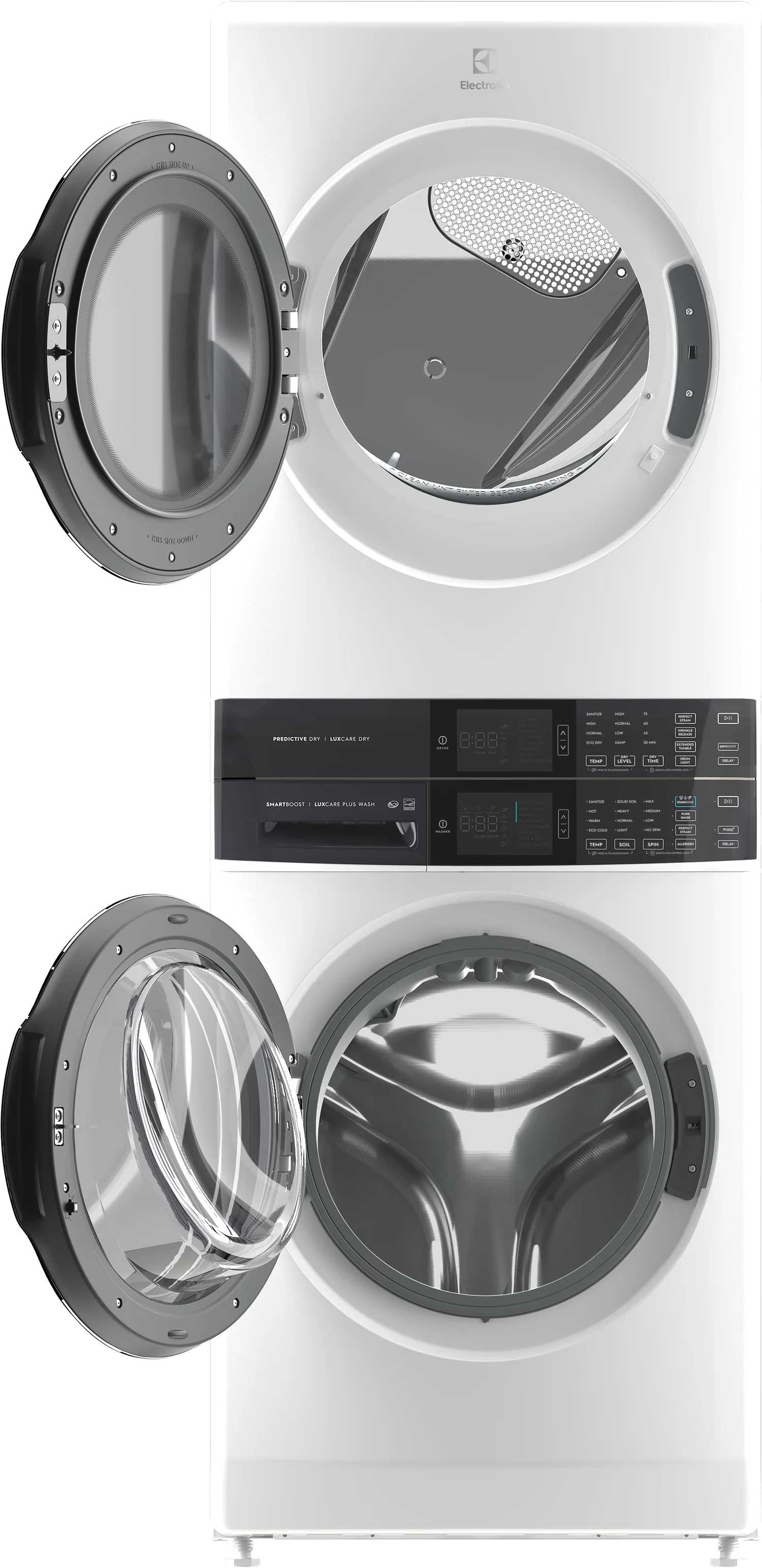 Electrolux White Laundry Tower with SmartBoost® Washer (5.2 Cu.Ft) & Electric Dryer (8 Cu.Ft) - ELTE760CAW - Image 2