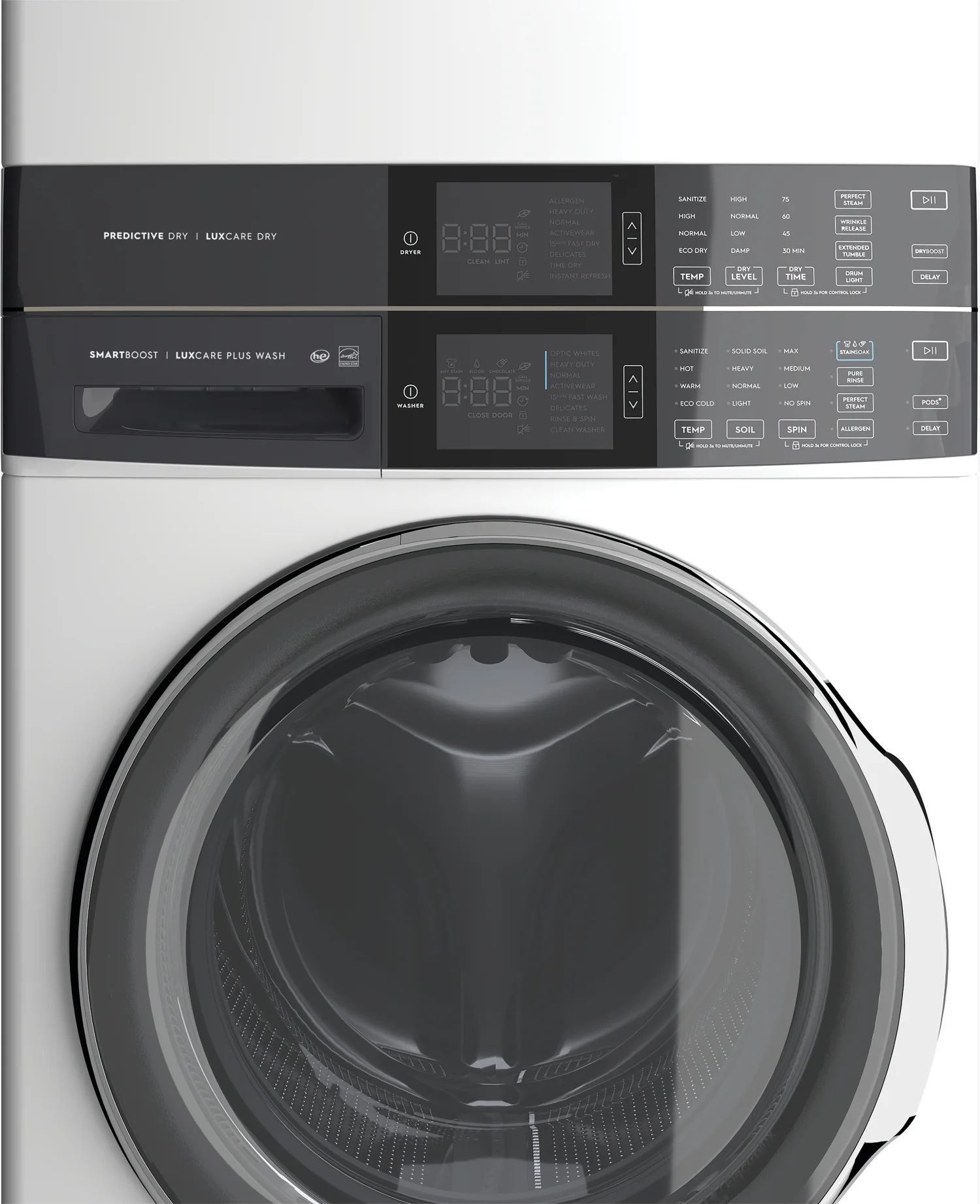 Electrolux White Laundry Tower with SmartBoost® Washer (5.2 Cu.Ft) & Electric Dryer (8 Cu.Ft) - ELTE760CAW - Image 5