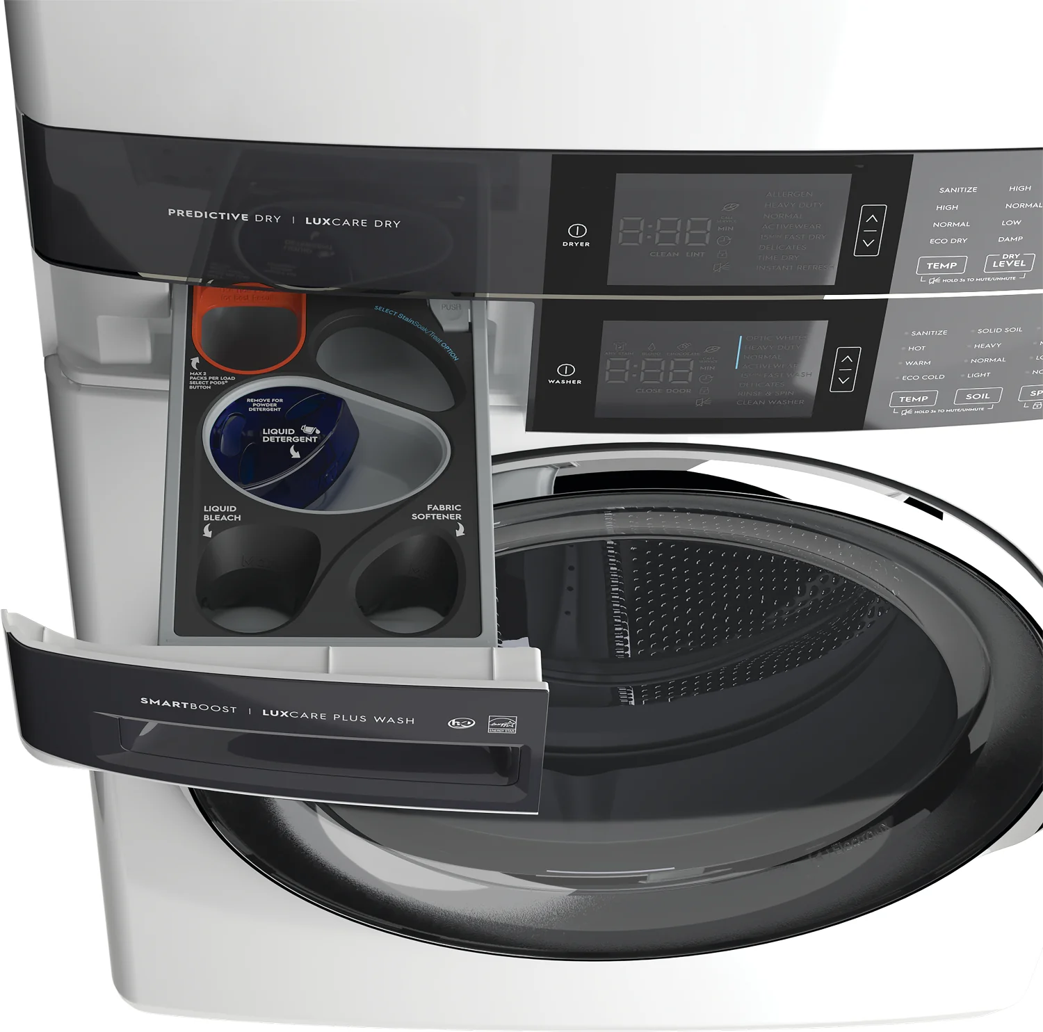 Electrolux White Laundry Tower with SmartBoost® Washer (5.2 Cu.Ft) & Electric Dryer (8 Cu.Ft) - ELTE760CAW - Image 7