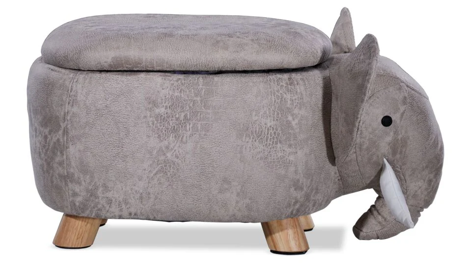 Elephant Storage Ottoman - Grey - Image 5