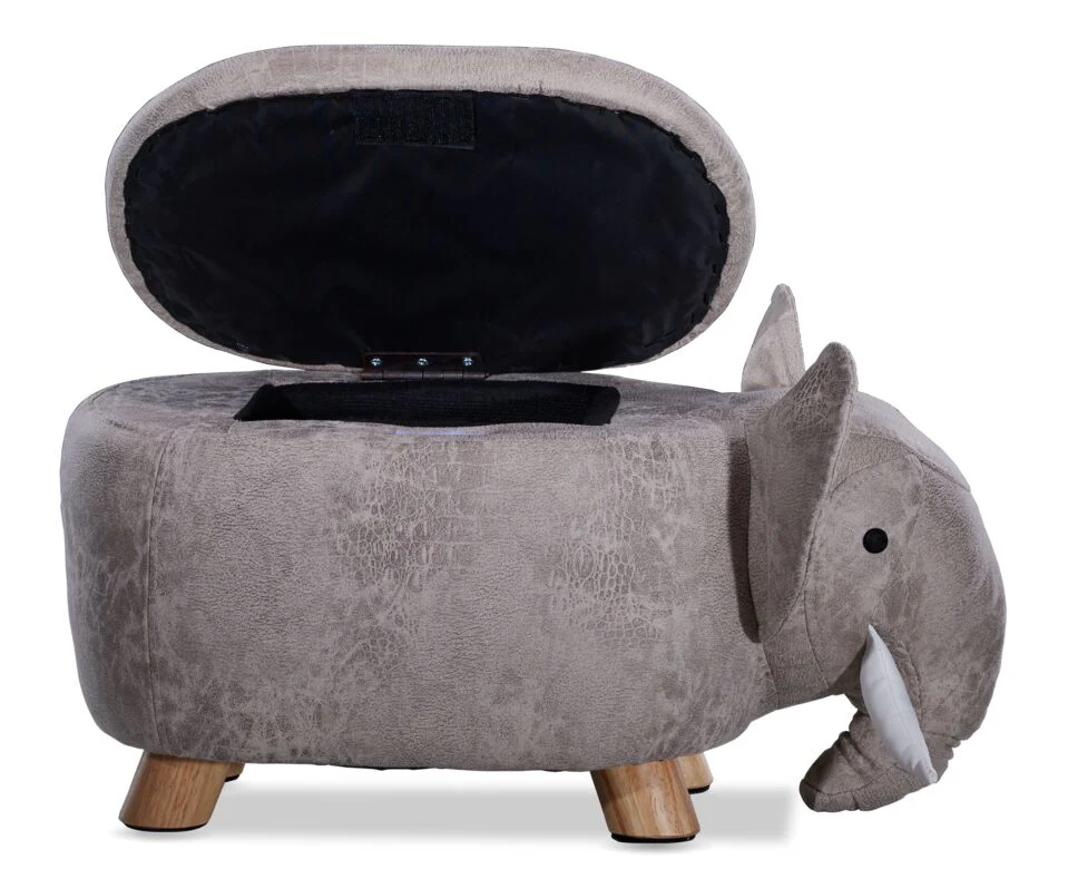 Elephant Storage Ottoman - Grey - Image 6