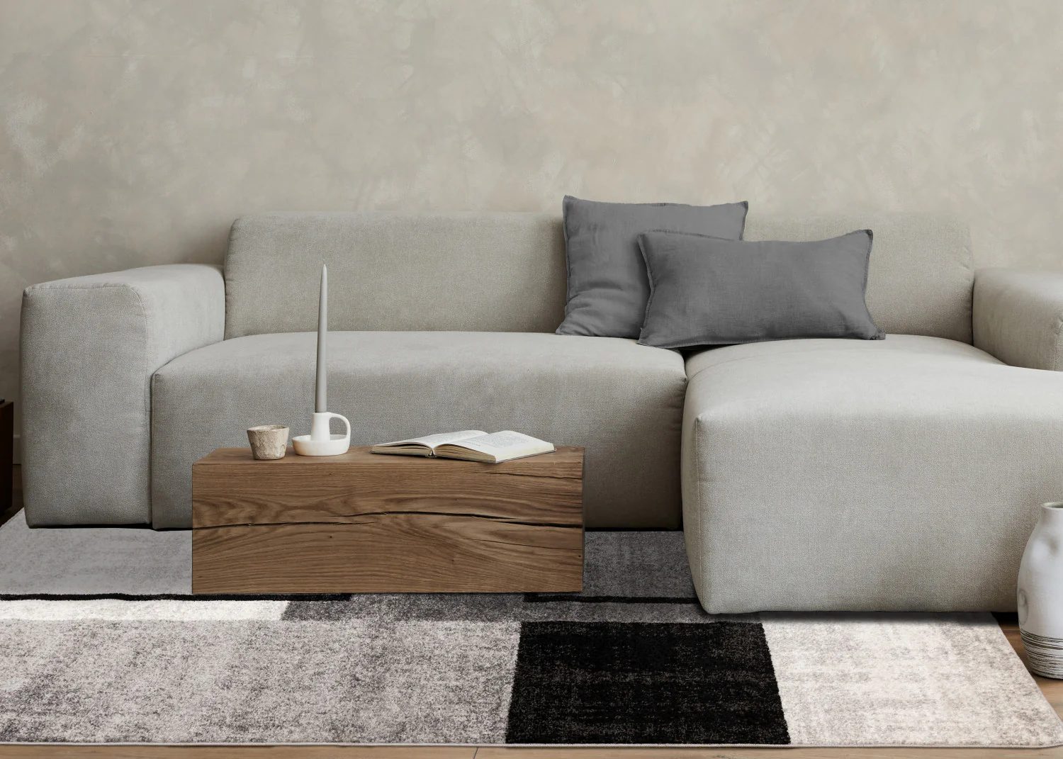 Elise Modern Geometric Area Rug - 8' X 11' - Grey/Black/White - Image 3