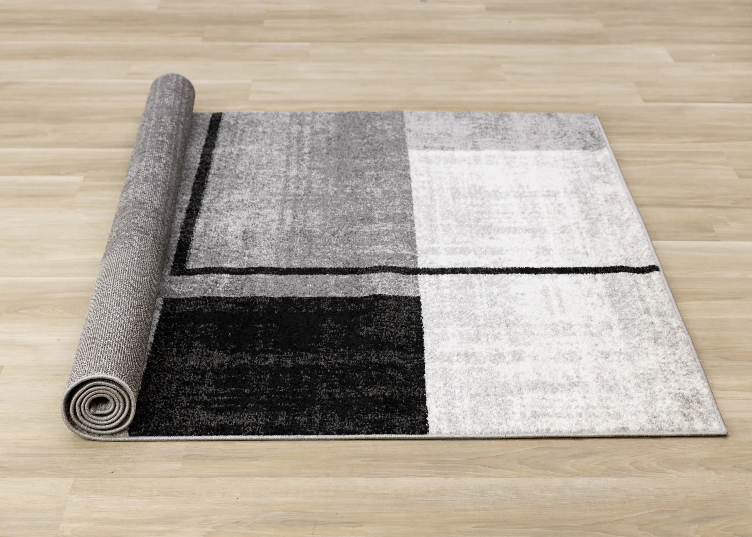 Elise Modern Geometric Area Rug - 8' X 11' - Grey/Black/White - Image 8